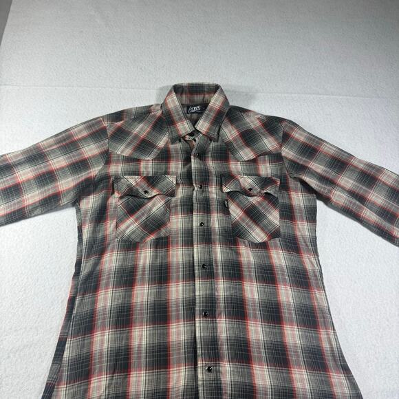 Levi’s Vintage Black Pearl Snap Button Down Regular Fit Medium WITH FLAWS - Picture 10 of 14